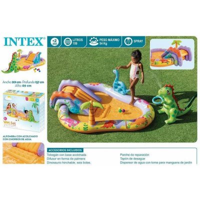 Intex Puhallettava lasten kahluuallas Dino Park 201 x 157 69 cm