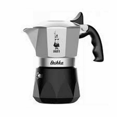 Bialetti Vanhanaikainen Italialainen Mokkapannu BRIKKA Musta Alumiini 2 Puodeliai