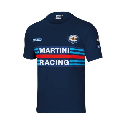 T-Shirt met Korte Mouwen Sparco Martini Racing Blauw