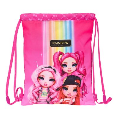 Ryggsekkpose for barn Rainbow High Fuksia 26 x 34 x 1 cm
