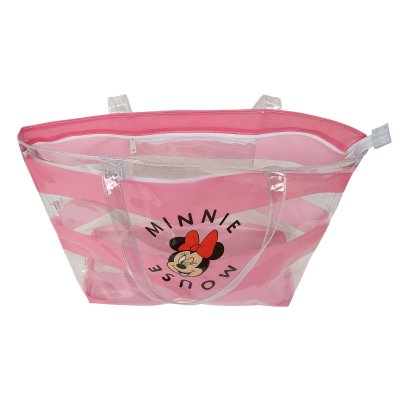 Naisten Käsilaukku Minnie Mouse Beach Pinkki Läpinäkyvä