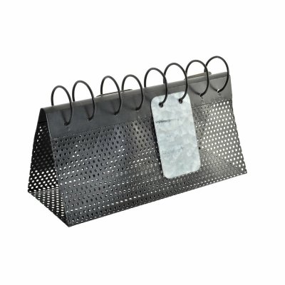 DKD Home Decor Pöytäkalenteri Valkoinen Musta 34 x 13 21 cm Metalli