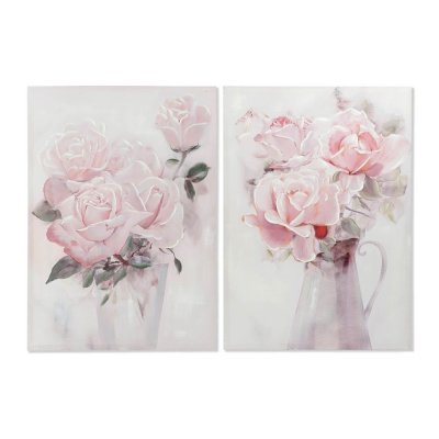 Maleri DKD Home Decor Læret Blomstervase (2 enheter) (70 x 3 x 100 cm)
