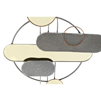 DKD Home Decor Seinäkoriste Harmaa Kullattu Metalli PVC Moderni (130 x 5 80, 6 cm)