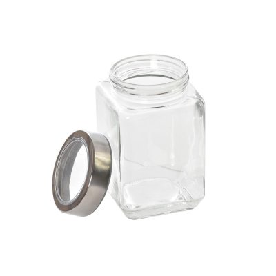 DKD Home Decor 3 purkkia 750 ml 8, 5 x 18 cm Läpinäkyvä Ruostumaton teräs