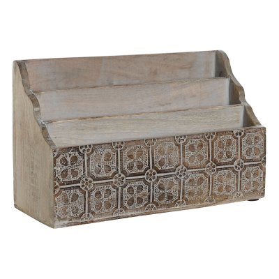 DKD Home Decor Monikäyttöinen järjestelijä Valkoinen Luonnollinen Mangopuu 32 x 13 21 cm (12 osaa)