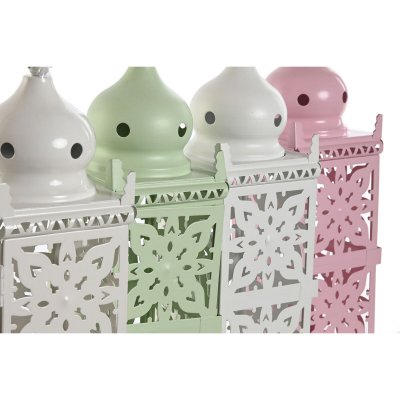 Home ESPRIT Žibintas Valkoinen Vihreä Pinkki Rauta Itämainen 10 x 30 cm (4 osaa)