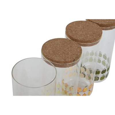 Home ESPRIT Purkki Keltainen Vihreä Luonnollinen Korkki Silikoni Borosilikaattilasi Shabby Chic 1, 4 L (4 osaa)