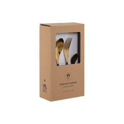 Home ESPRIT Ruokailuvälineet Kullattu Ruostumaton teräs 2 x 1, 5 25, cm 16 Kappaletta