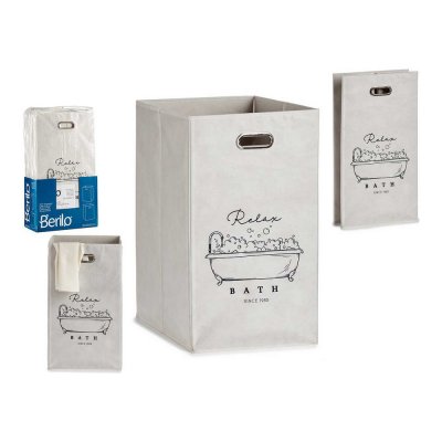 Berilo Monikäyttöinen kori Relax Bath Valkoinen Kartonki 60 L 35 x 57 cm Taitettava Polyesteri