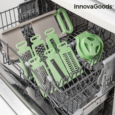 InnovaGoods 6-in-1 taitettava mandoliiniraastin Choppie Vihreä Ruostumaton teräs