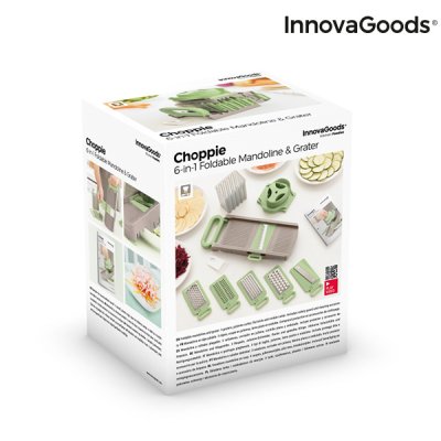 InnovaGoods 6-in-1 taitettava mandoliiniraastin Choppie Vihreä Ruostumaton teräs