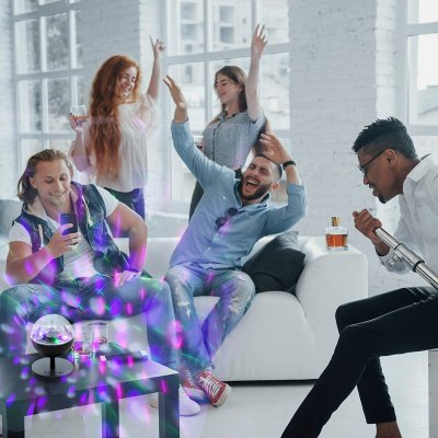 InnovaGoods Ladattava LED-projektori Kaiuttimella Istarlyt Musta