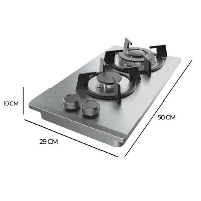 Cecotec Kaasukäyttöinen keittolevy Bolero Squad G 2200S Inox 5250 W 29 x 50 cm Ruostumaton teräs