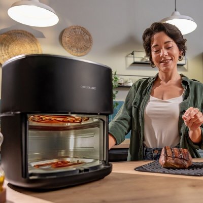 Cecotec Airfryer Cecofry&Grill Duoheat 6500 2200 W 6, 5 L Musta Ruostumaton teräs