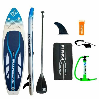 BigBuy Fun Ilmatäytteinen Paddle Surf Board Tarvikkeilla Kohala Sunshine Valkoinen (305 x 81 12 cm)