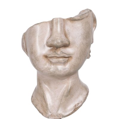 BigBuy Home Koristehahmo beige Kasvot 12, 5 x 13, 27, cm Metalli