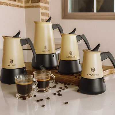 Cecotec Mokkapannu Piccolina 400 beige 4 Kupit 200ml Teräs Tippalukko Ruostumaton