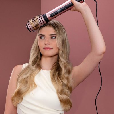 Cecotec 3-in-1 AirGlam 14in1 Flex 1200W ioninen keraaminen kuivausharja Vaaleanpunainen Keramiikka