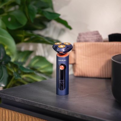 Cecotec PrecisionCare Aluminium Pro sähköparranajokone sininen LCD 80min IPX6 telakka Alumiini