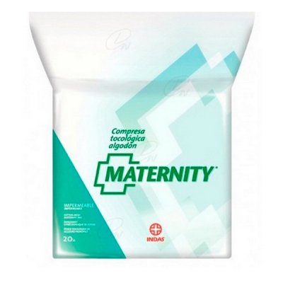 Baumwollvorlagen für Wöcherinnen Maternity Indasec Maternity (20 uds) 20 Stück (20 uds) (Parapharmazie)