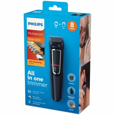 Philips Hiustenleikkuri MG3730/15 Monitoiminen Musta Ruostumaton teräs