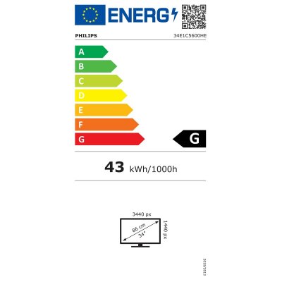 Philips Näyttö 34E1C5600HE/00 34" LED VA Flicker free 50 - 60 Hz 50-60 Musta