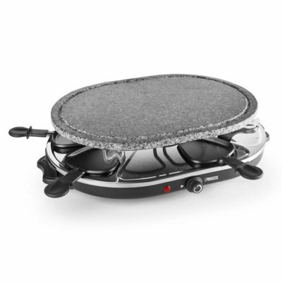 Princess Raclette 8 Oval Stone Grill Party Musta Harmaa