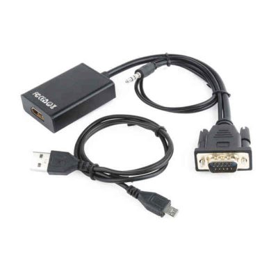 VGA - HDMI-adapteri audiolla GEMBIRD A-VGA-HDMI-01 Musta