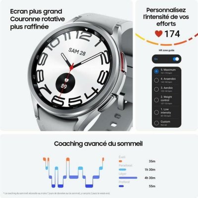 Samsung Älykello Galaxy Watch6 Classic R965 Monivärinen Hopeinen Ruostumaton teräs