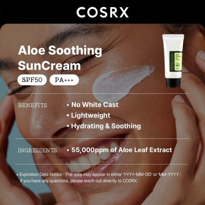 Cosrx Kasvojen aurinkovoide ALOE SOOTHING Spf 50+ 50 ml