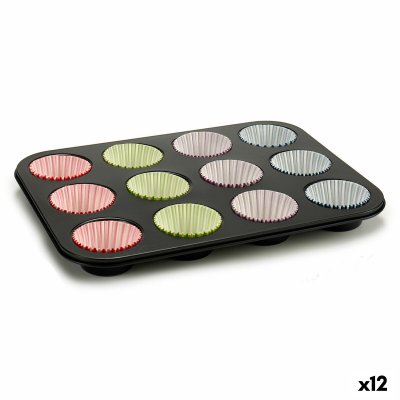 Kinvara Muffinssi Vuoka Sininen Musta Punainen Vihreä Purppura Monivärinen 7 x 3 cm 35 26, 5 Uunivuoka (12 osaa)
