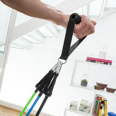 InnovaGoods Vastusnauhasetti lisävälineilla ja harjoitusoppaalla Tribainer 3 osaa Musta Metalli