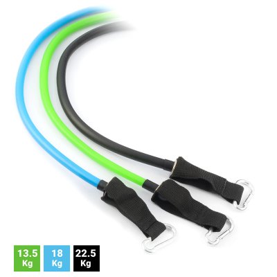 InnovaGoods Vastusnauhasetti lisävälineilla ja harjoitusoppaalla Tribainer 3 osaa Musta Metalli