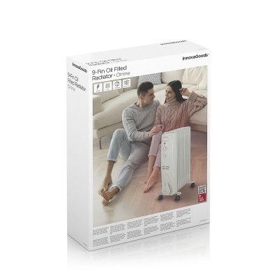 InnovaGoods Öljytäytteinen lämpöpatteri Oinine 2000 W (9-lokeroinen) Valkoinen Metalli